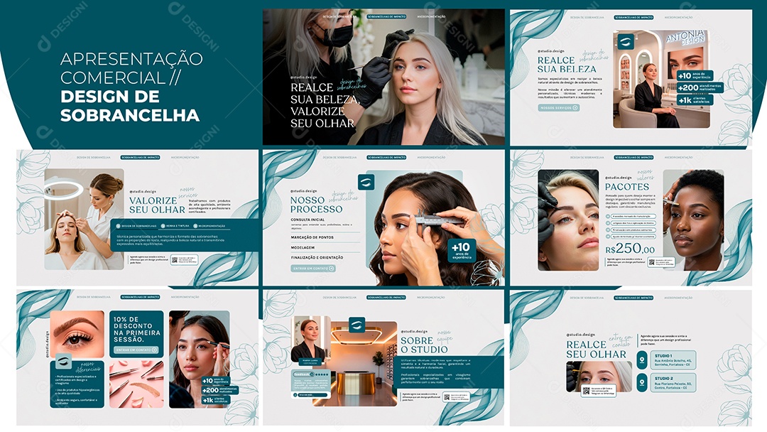 Apresentação Comercial Design de Sobrancelha PSD Editável