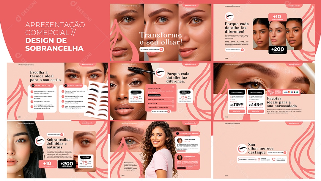 Apresentação Comercial Design de Sobrancelha PSD Editável