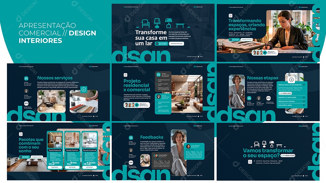 Apresentação Comercial Design Interiores PSD Editável