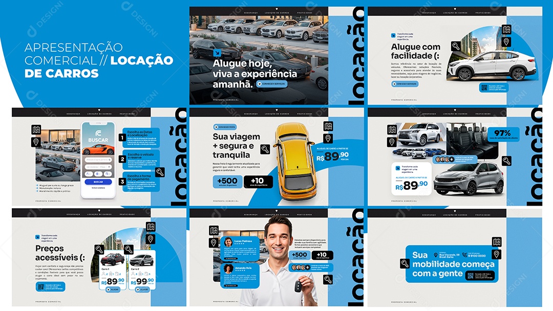 Apresentação Comercial Locação de Carros PSD Editável
