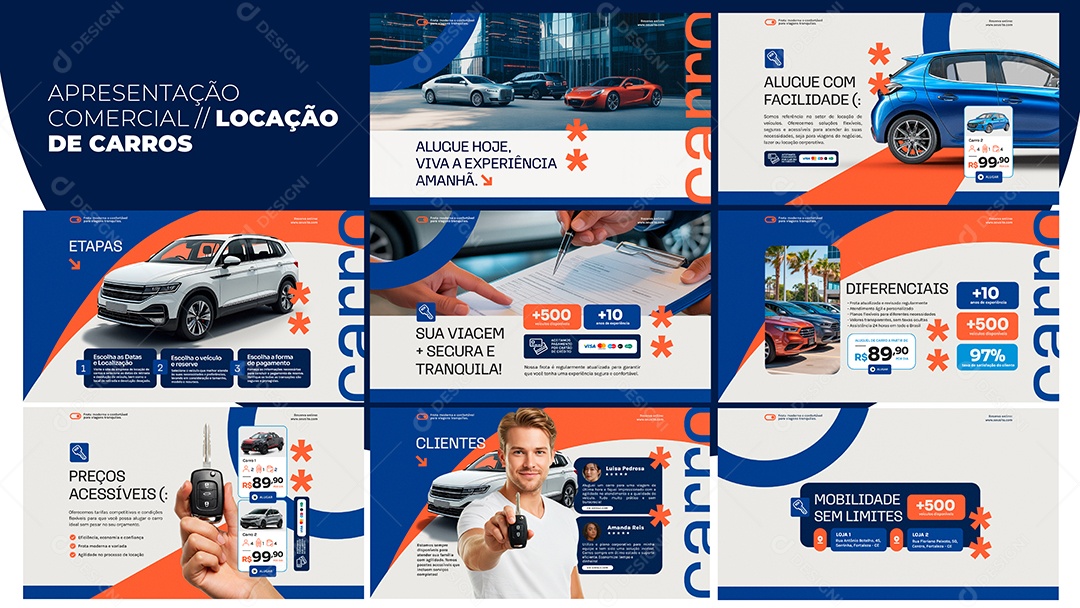Apresentação Comercial Locação de Carros PSD Editável