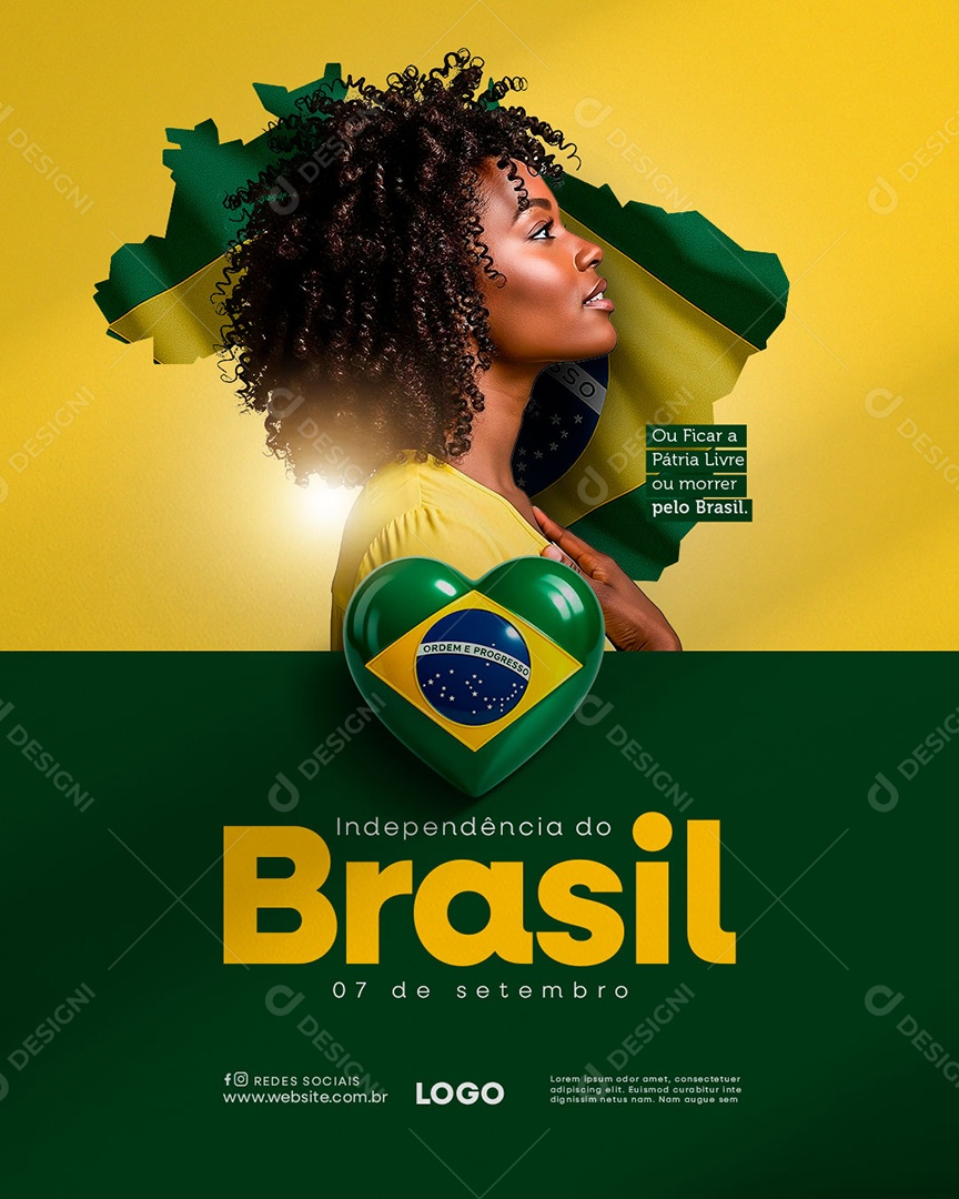 Dia da Independência do Brasil 07 de Setembro Social Media PSD Editável