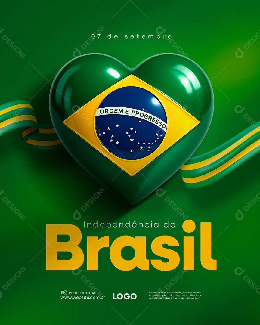 Dia da Independência do Brasil 07 de Setembro Social Media PSD Editável