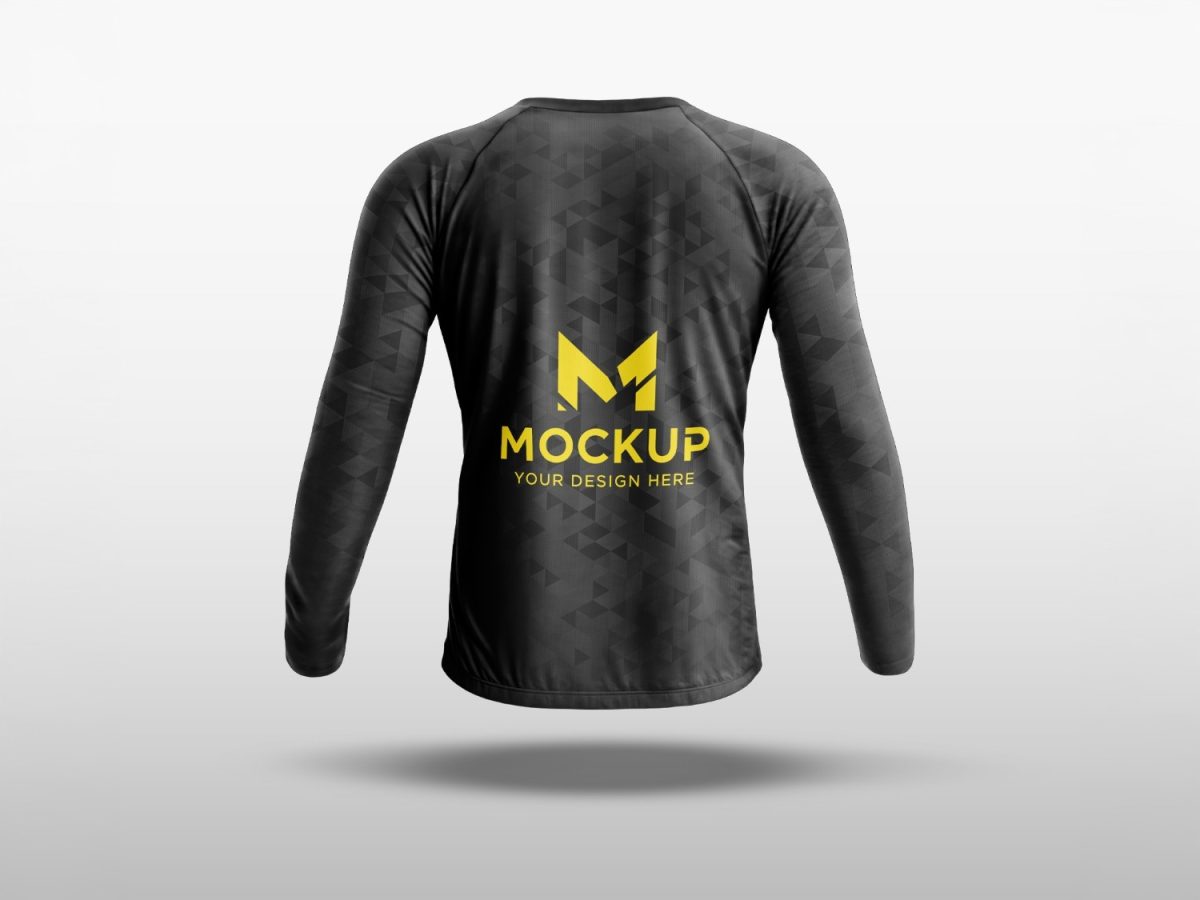 Camisa Masculina Manga Longa Esportiva Mockup Design Here PSD Editável