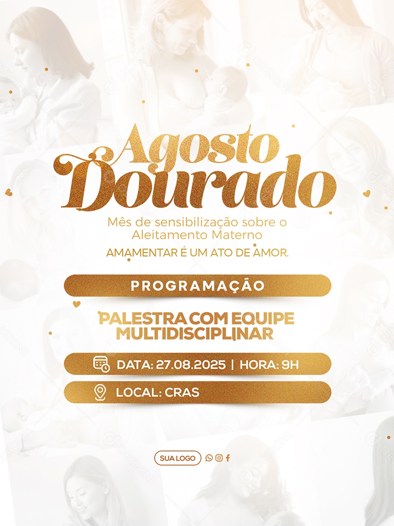 Campanha Agosto Dourado Social Media PSD Editável