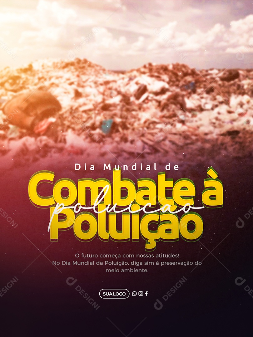 Dia Mundial de Combate a Poluição Social Media PSD Editável
