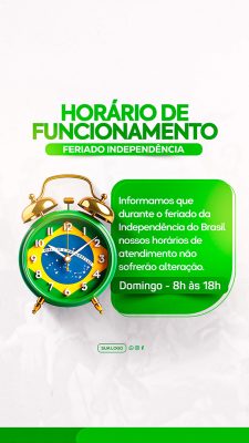 Story Dia da Independência do Brasil Hórrido de Funcionamento Social Media PSD Editável