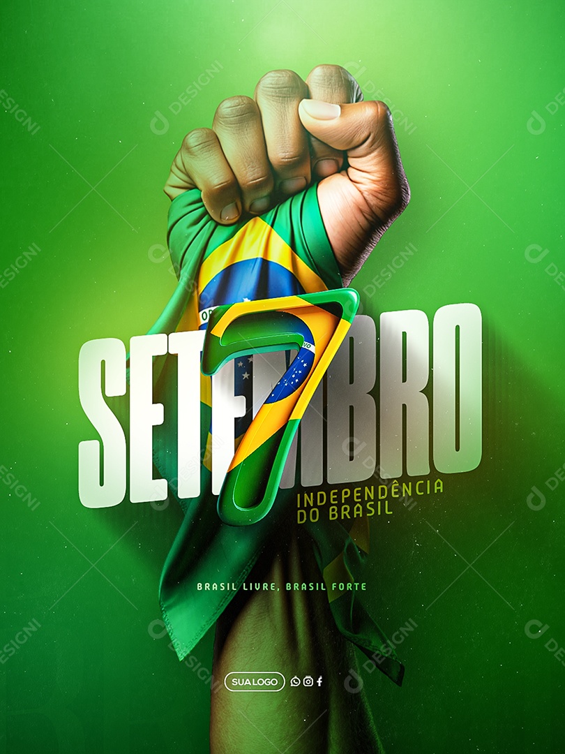 Dia da Independência do Brasil 07 de Setembro Social Media PSD Editável