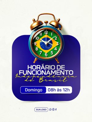Dia da Independência do Brasil Hórrido de Funcionamento Social Media PSD Editável