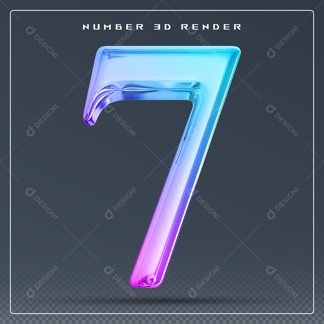 Elemento 3D Número 0 Colorido para Composição PSD