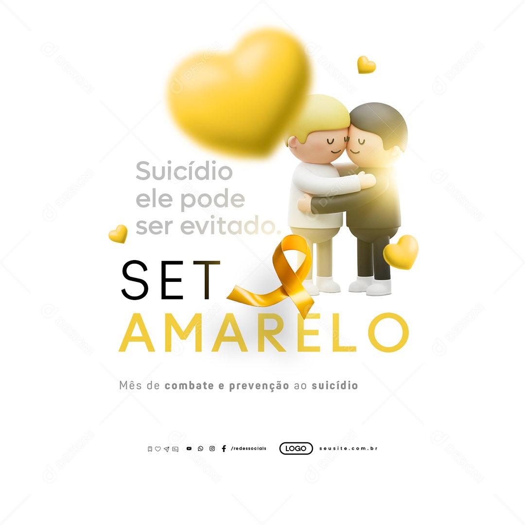 Setembro Amarelo Suicídio Ele pode Ser Evitado Social Media PSD Editável