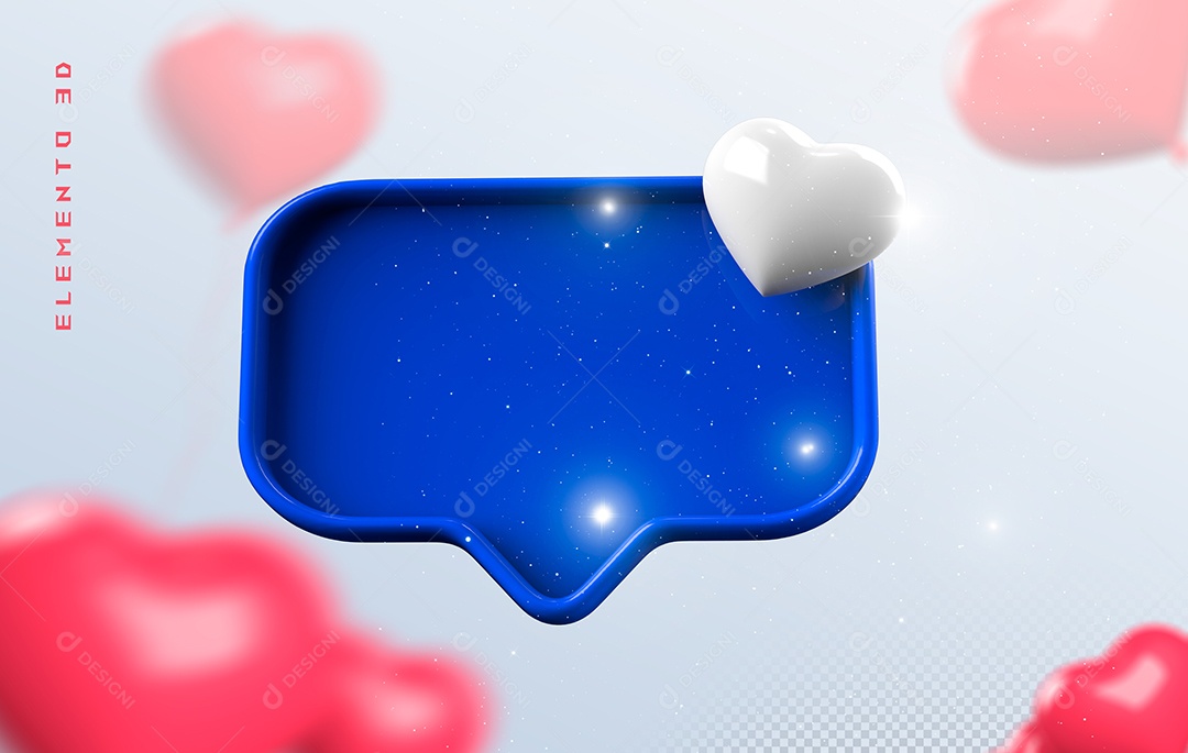 Ícone 3D Balão Do Pensamento Elemento para Composição PSD