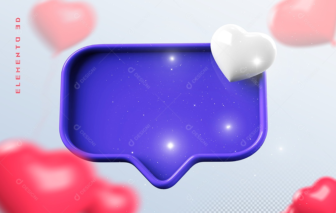 Ícone 3D Balão do Pensamento Elemento para Composição PSD