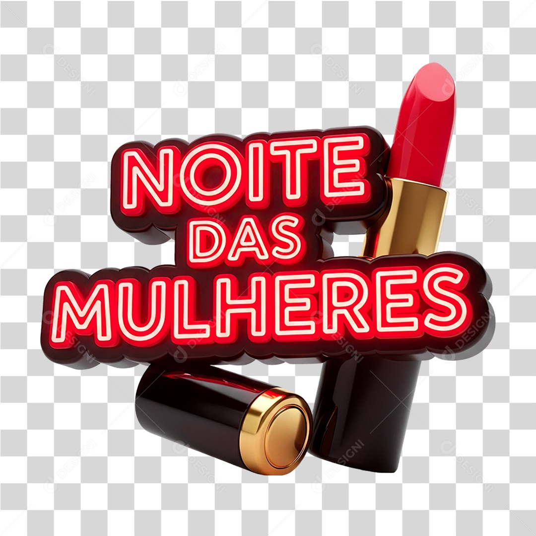 Selo 3D Noite das Mulheres PNG Transparente