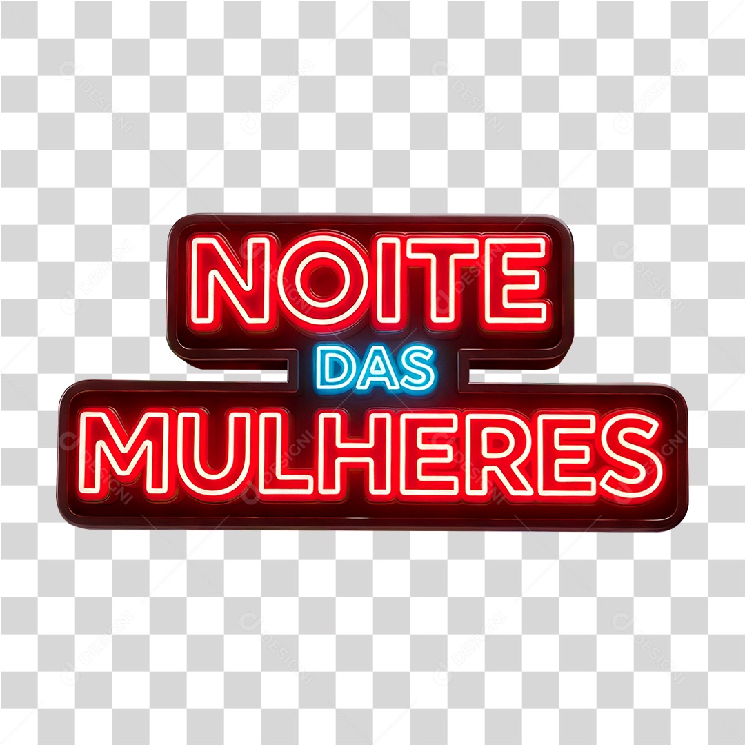 Selo 3D Noite das Mulheres PNG Transparente