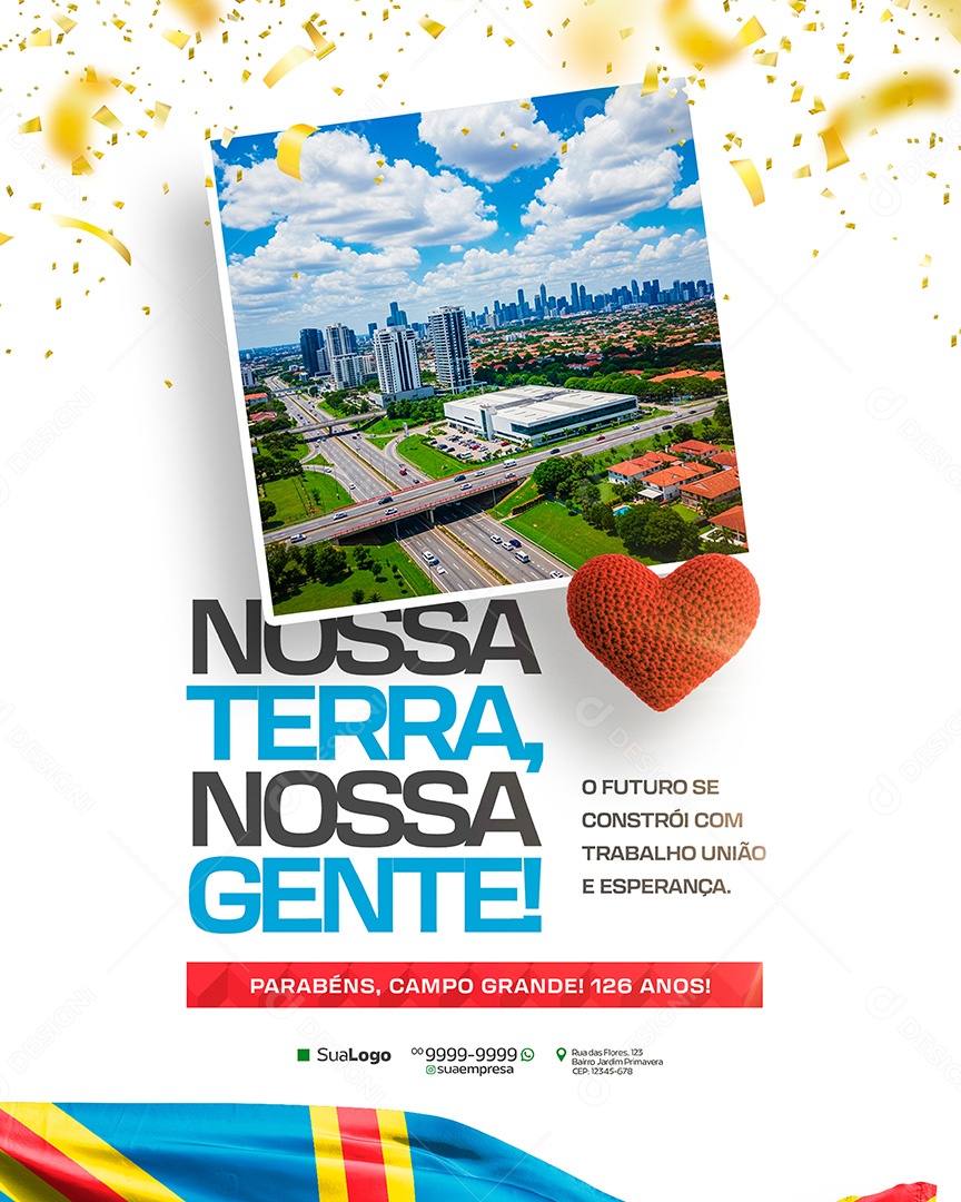 Parabéns Campo Grande Nossa Terra Nossa Gente Social Media PSD Editável