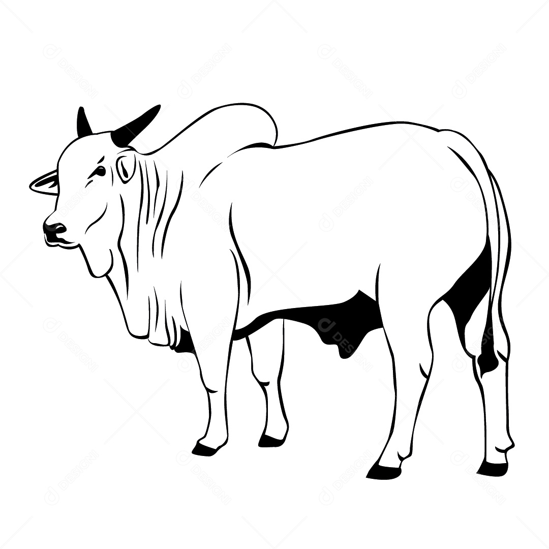 Desenho de Vaca Ilustração Vetor EPS