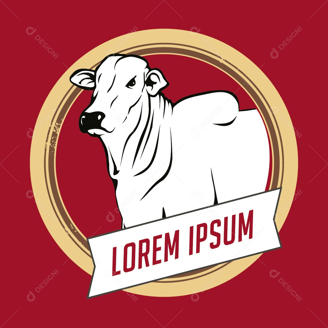 Logo de Vaca para Açougue Ilustração Vetor EPS