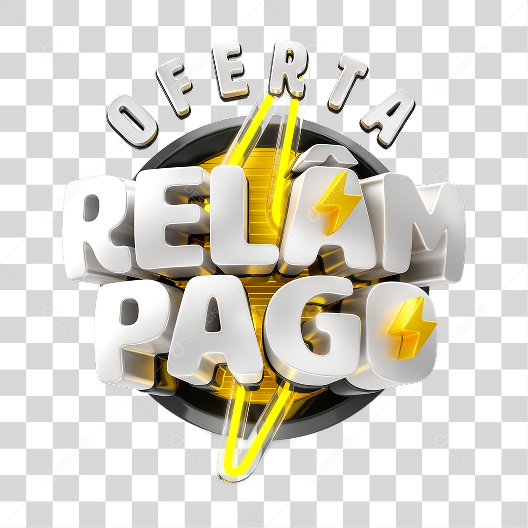 Selo 3D Oferta Relâmpago PNG Transparente