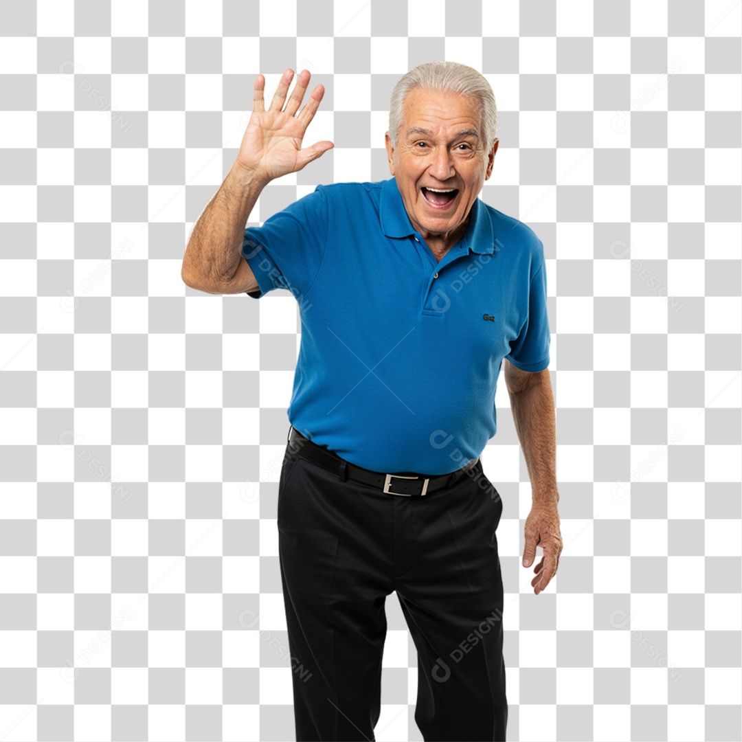 Homem Acenando Sorrindo PNG Transparente