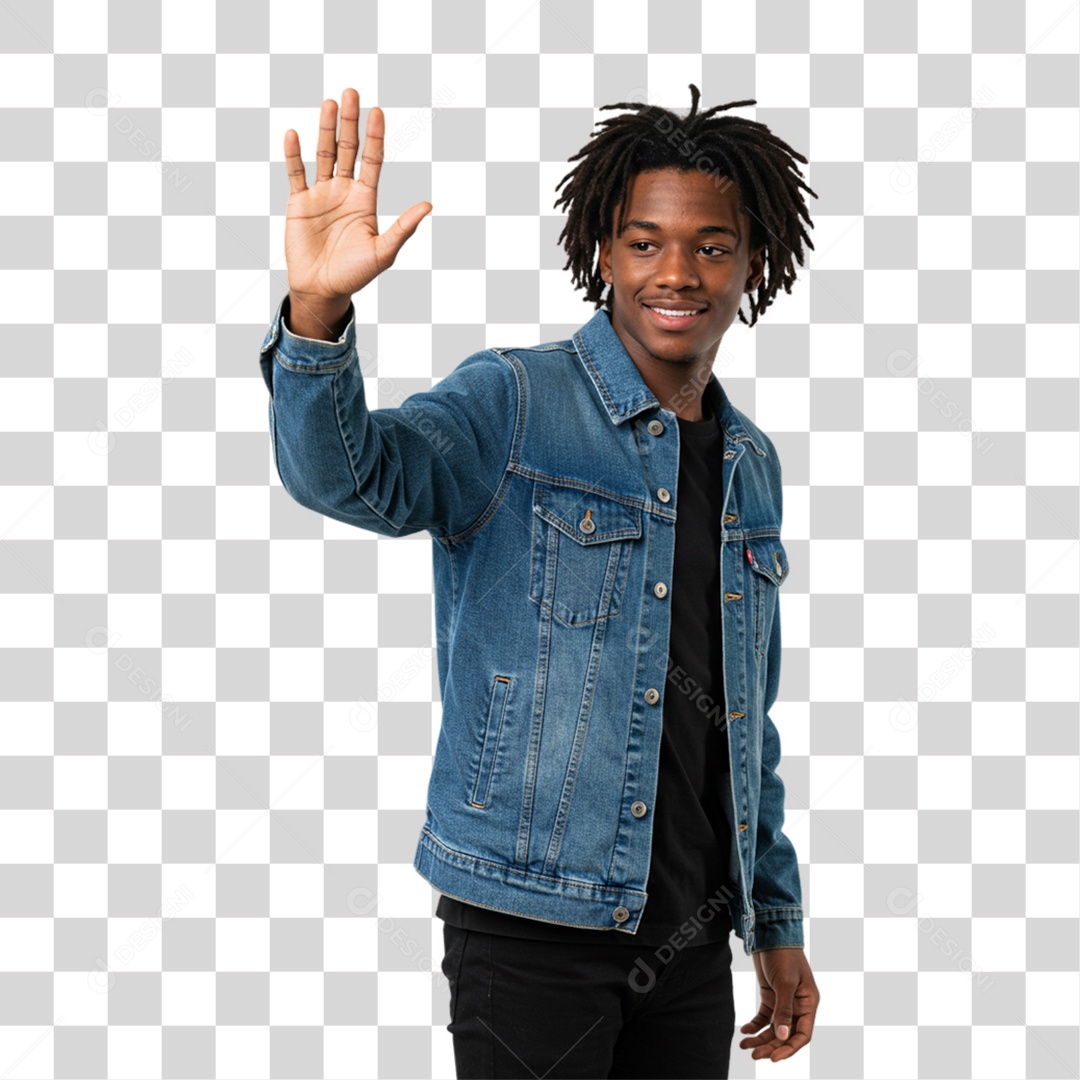 Homem Acenando Sorrindo PNG Transparente