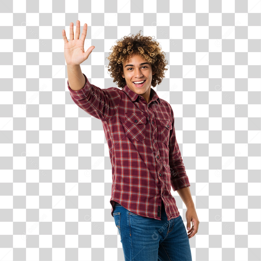 Homem Acenando Sorrindo PNG Transparente