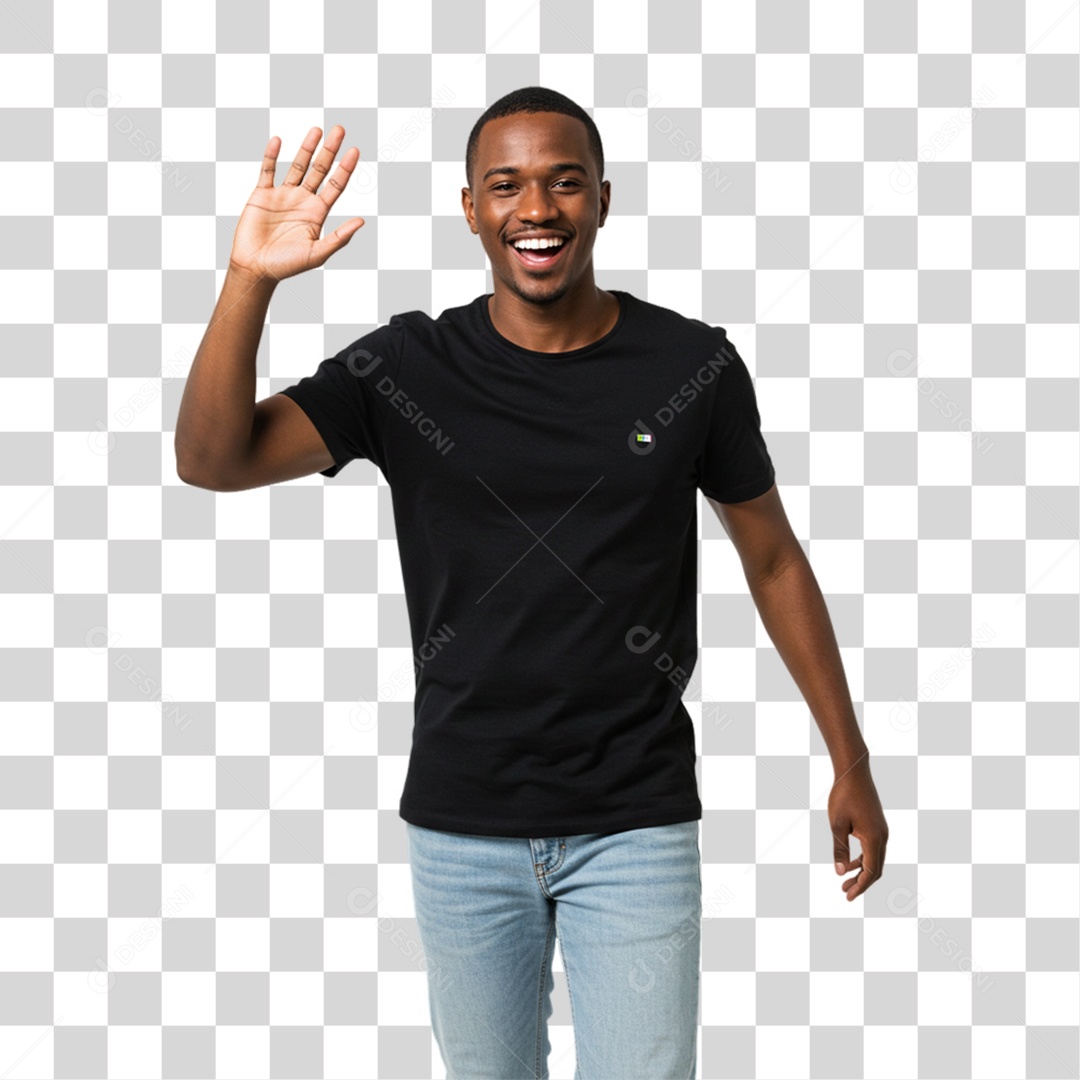 Homem Acenando Sorrindo PNG Transparente