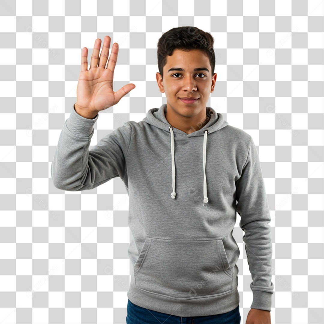 Homem Acenando Sorrindo PNG Transparente