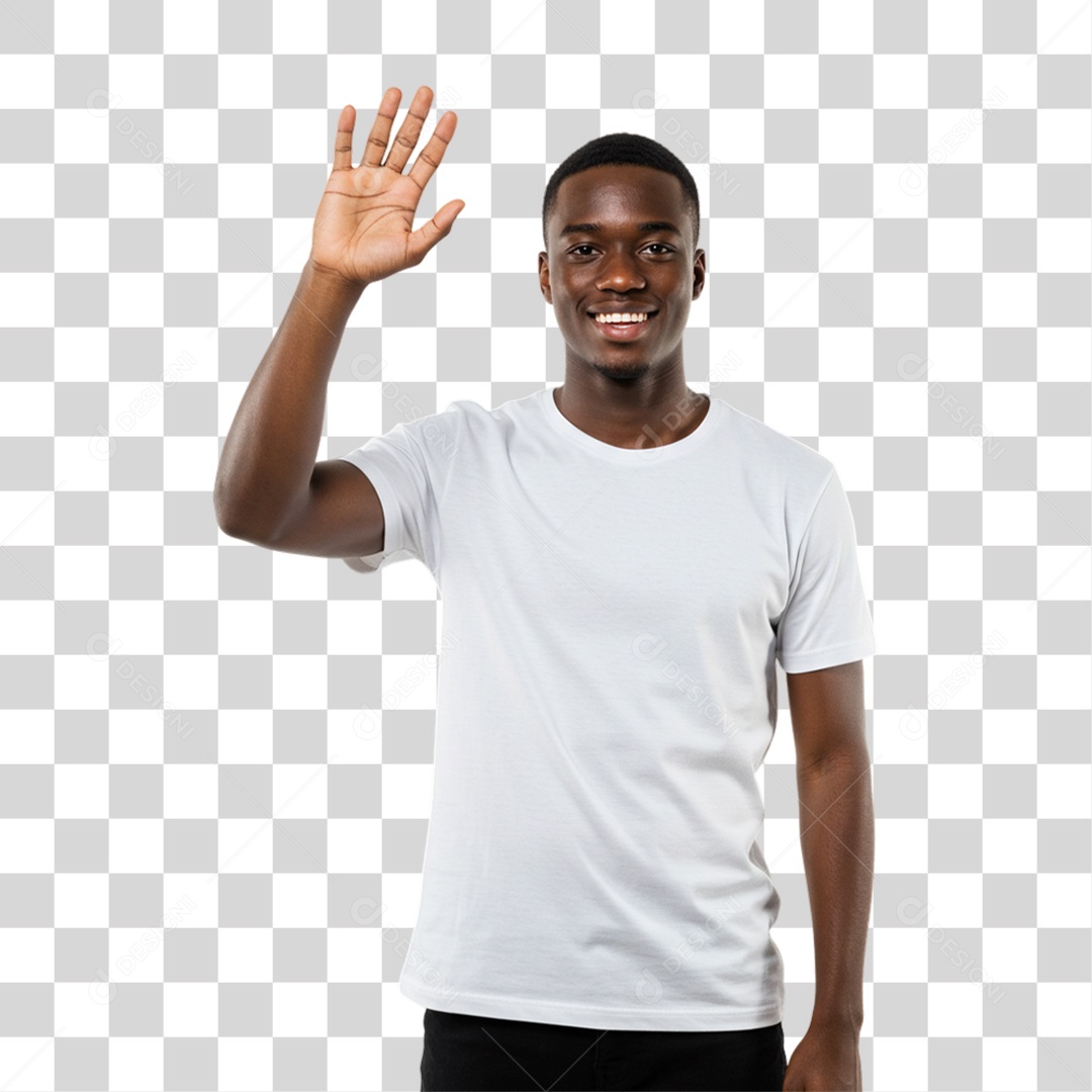 Homem Acenando Sorrindo PNG Transparente