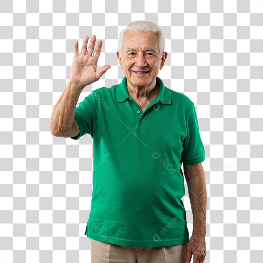 Homem Acenando Sorrindo PNG Transparente