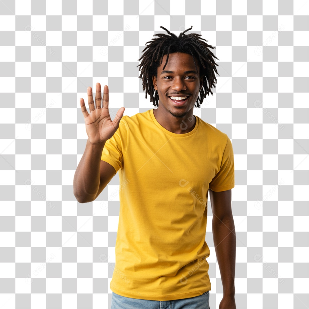 Homem Acenando Sorrindo PNG Transparente