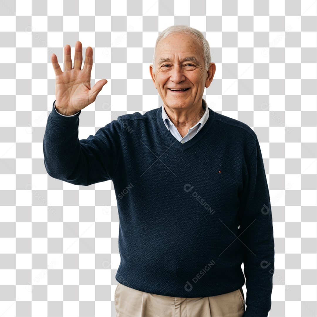 Homem Acenando Sorrindo PNG Transparente