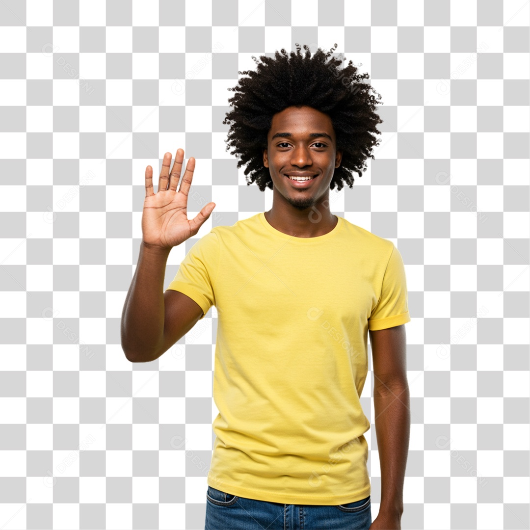Homem Acenando Sorrindo PNG Transparente