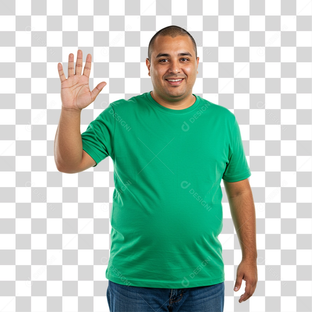 Homem Acenando Sorrindo PNG Transparente