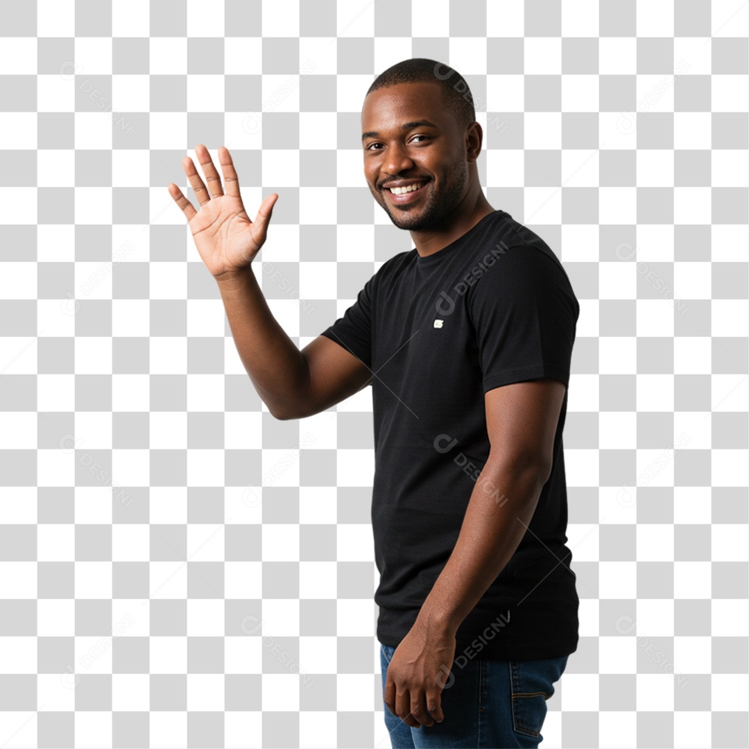 Homem Acenando Sorrindo PNG Transparente