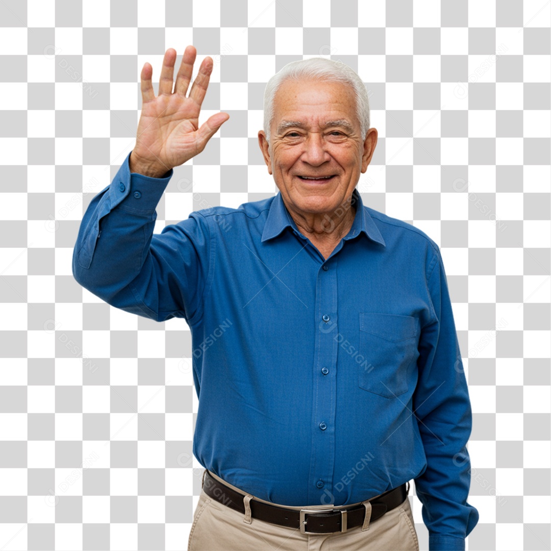 Homem Acenando Sorrindo PNG Transparente