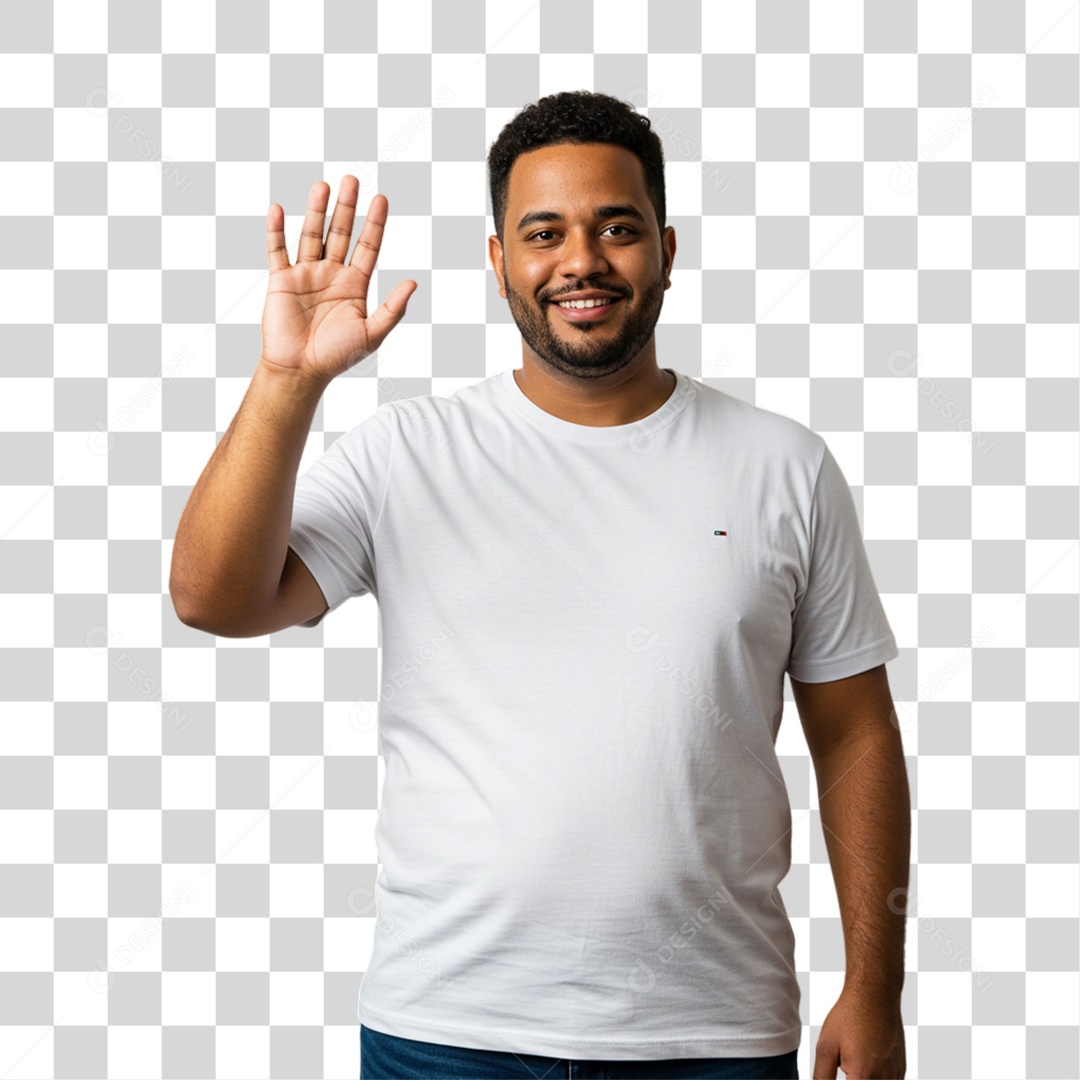 Homem Acenando Sorrindo PNG Transparente