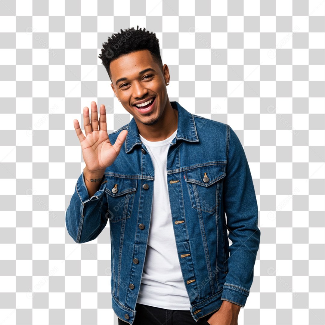 Homem Acenando Sorrindo PNG Transparente
