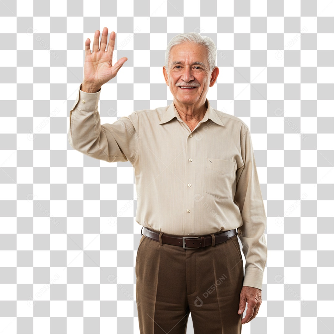 Homem Acenando Sorrindo PNG Transparente