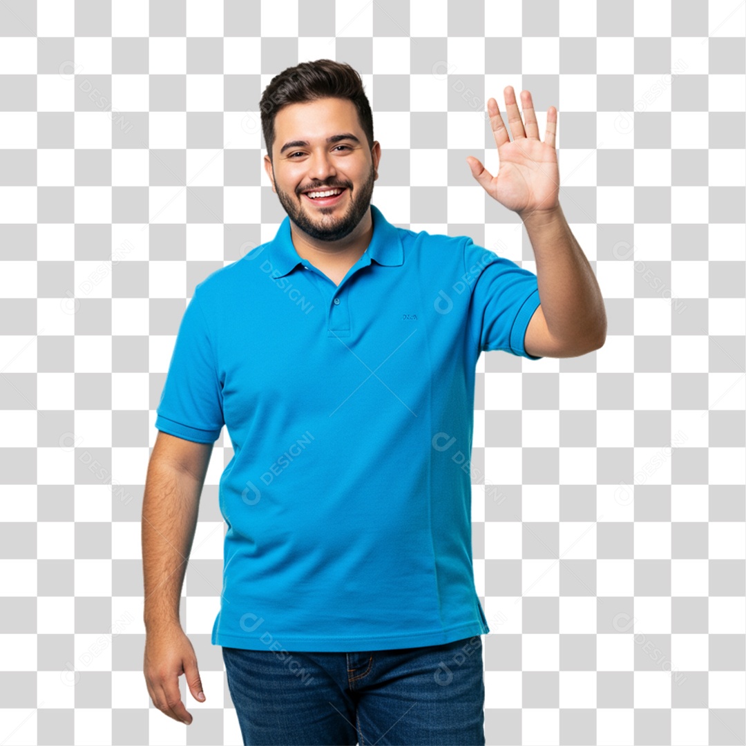 Homem Acenando Sorrindo PNG Transparente