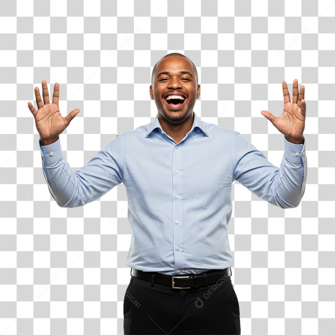 Homem Acenando Sorrindo PNG Transparente