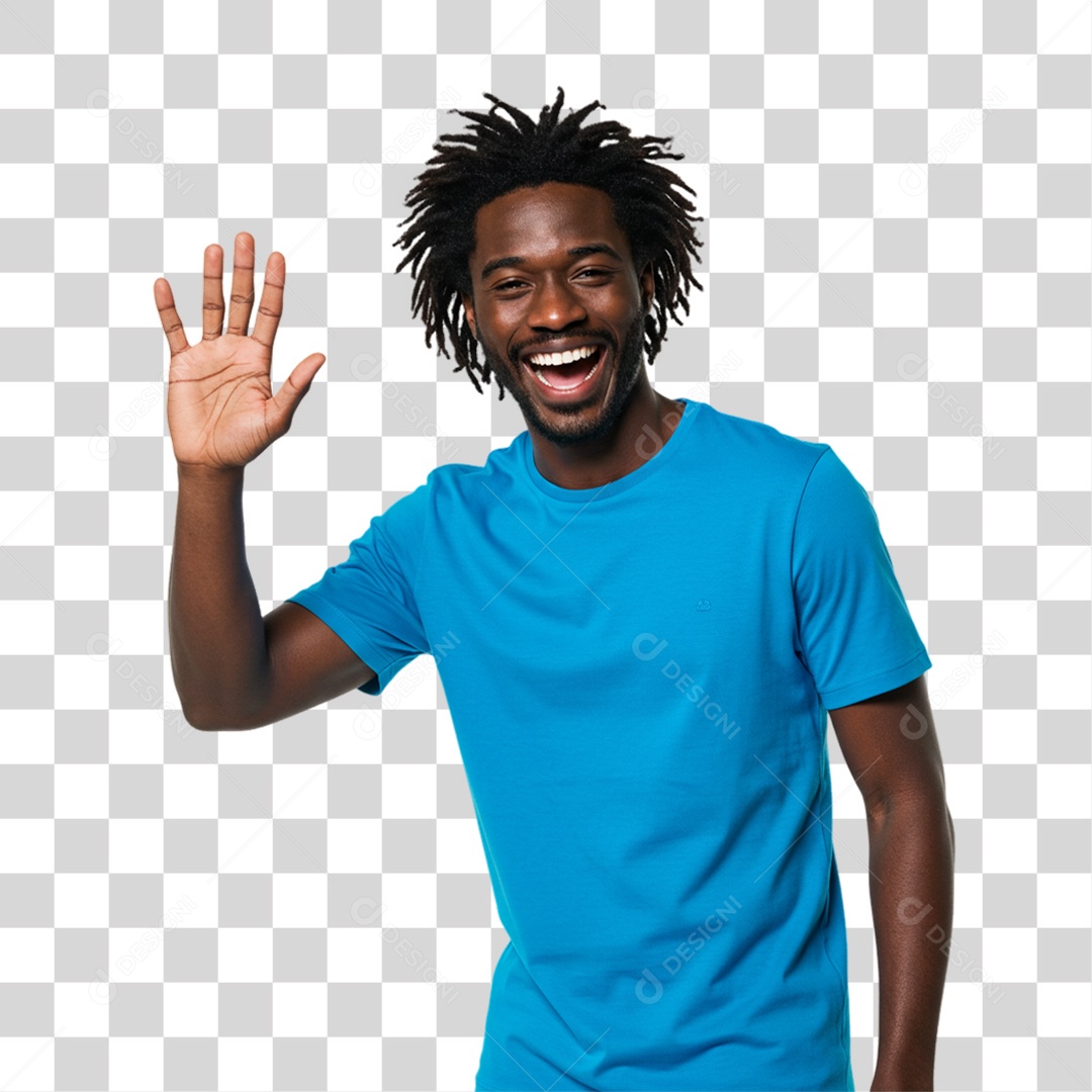 Homem Acenando Sorrindo PNG Transparente