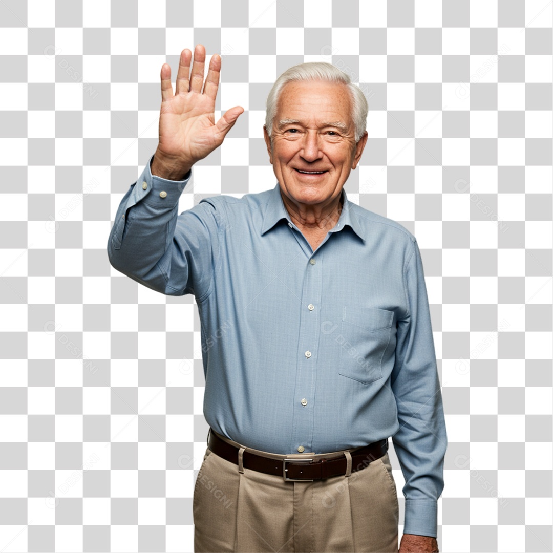 Homem Acenando Sorrindo PNG Transparente