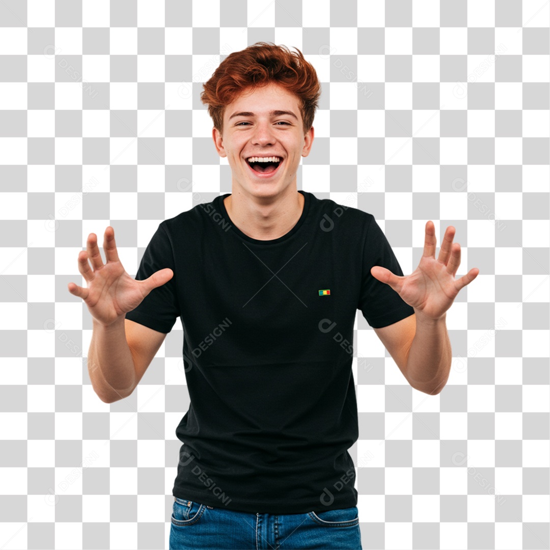 Homem Acenando Sorrindo PNG Transparente