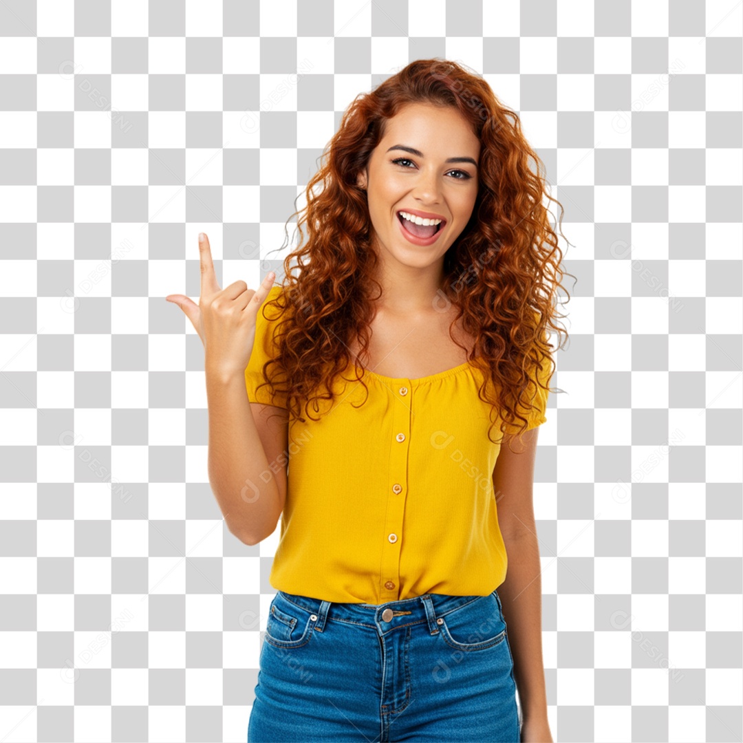 Mulher Fazendo Gestos PNG Transparente