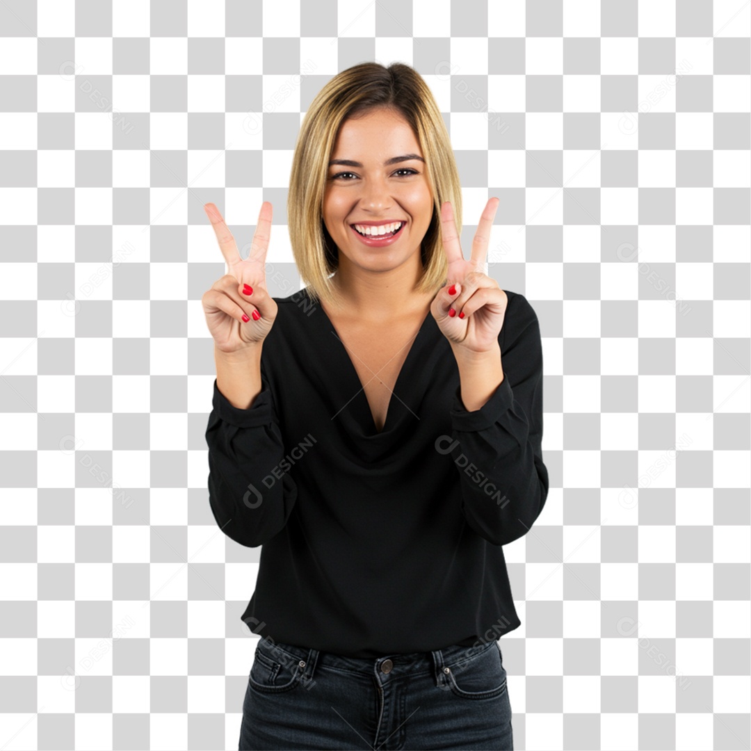 Mulher Fazendo Gestos PNG Transparente