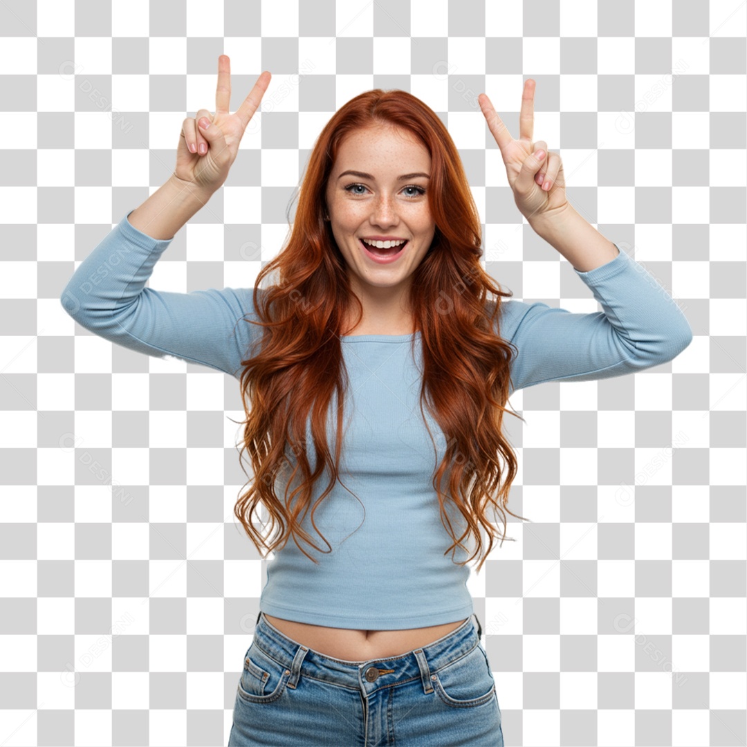 Mulher Fazendo Gestos PNG Transparente