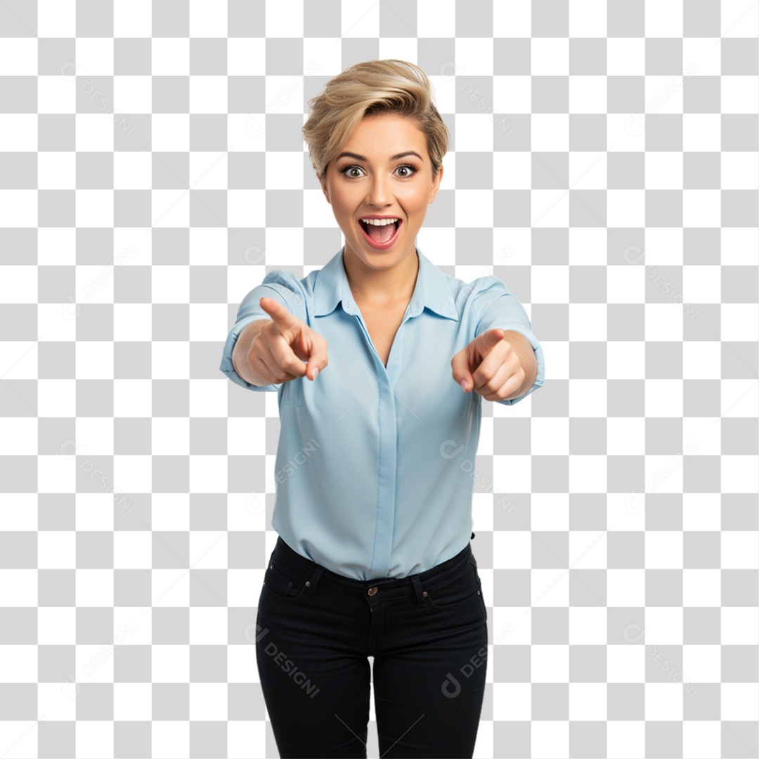 Mulher Fazendo Gestos PNG Transparente