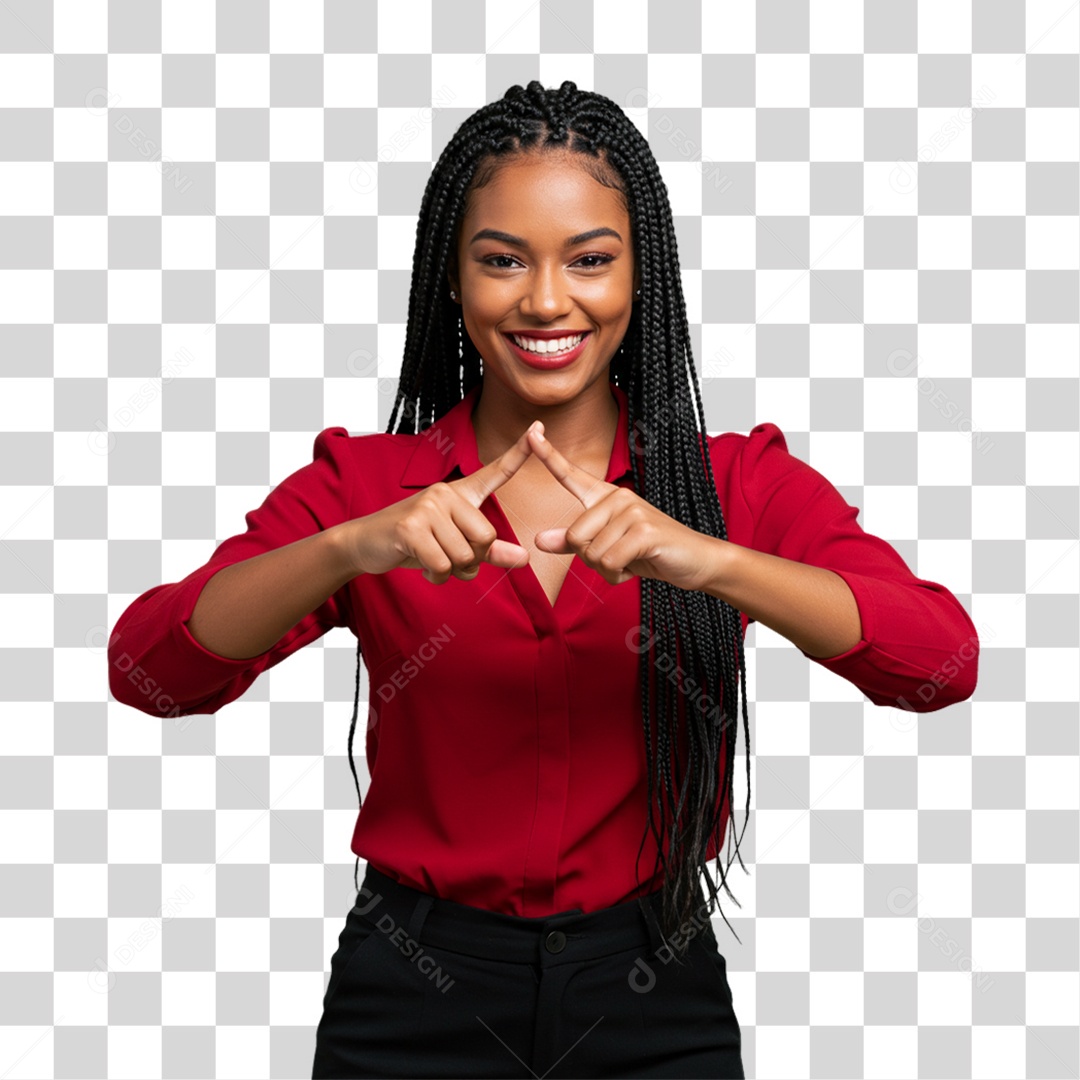 Mulher Fazendo Gestos PNG Transparente