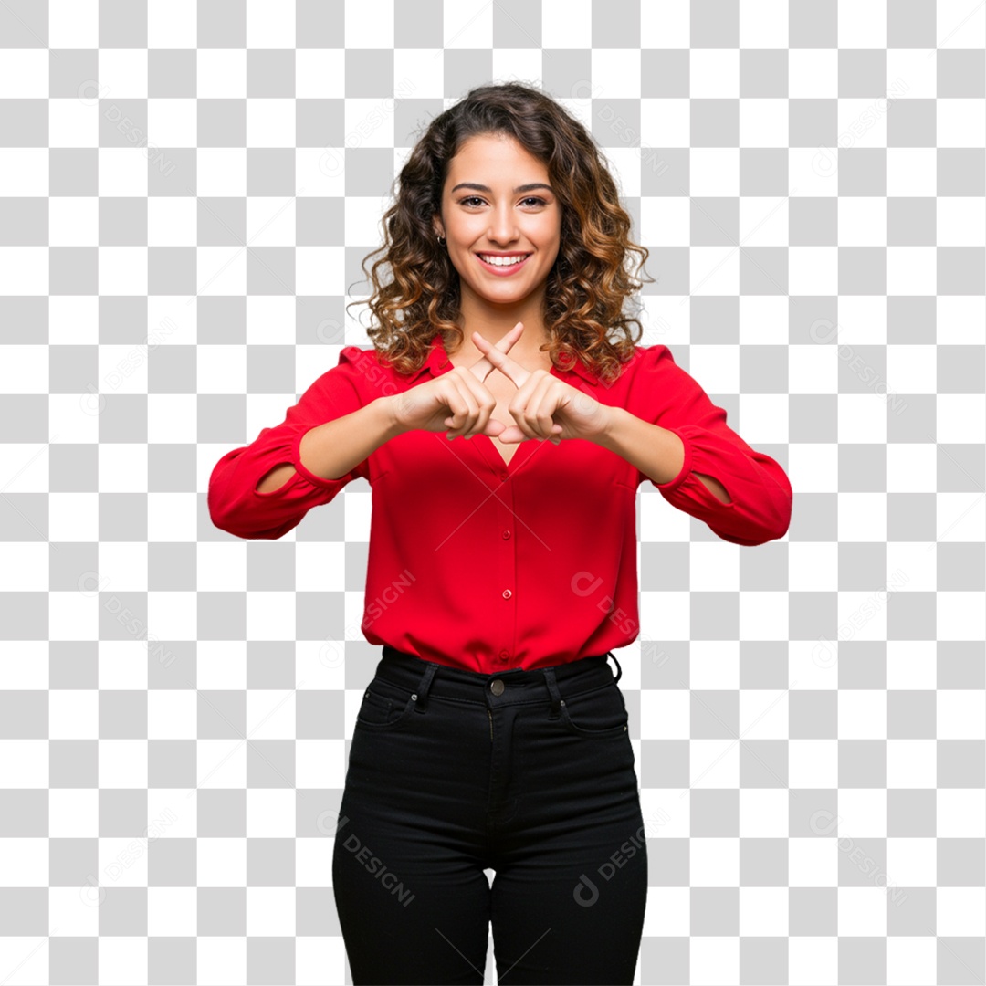 Mulher Fazendo Gestos PNG Transparente